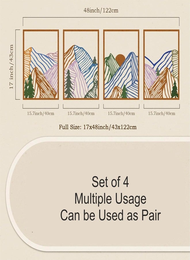 MustHome Wall Plates, 4 Pcs Colorful Abstract Mountain Wall Art, Nature wall decor items for living room, Wood Hanging Decorations for Living Room, Bedroom, Office - Image 5